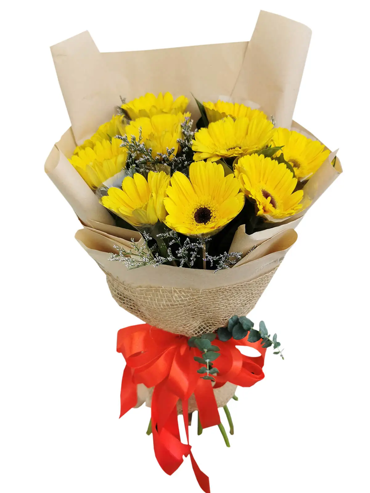 YELLOW Gerbera Kraft Jute