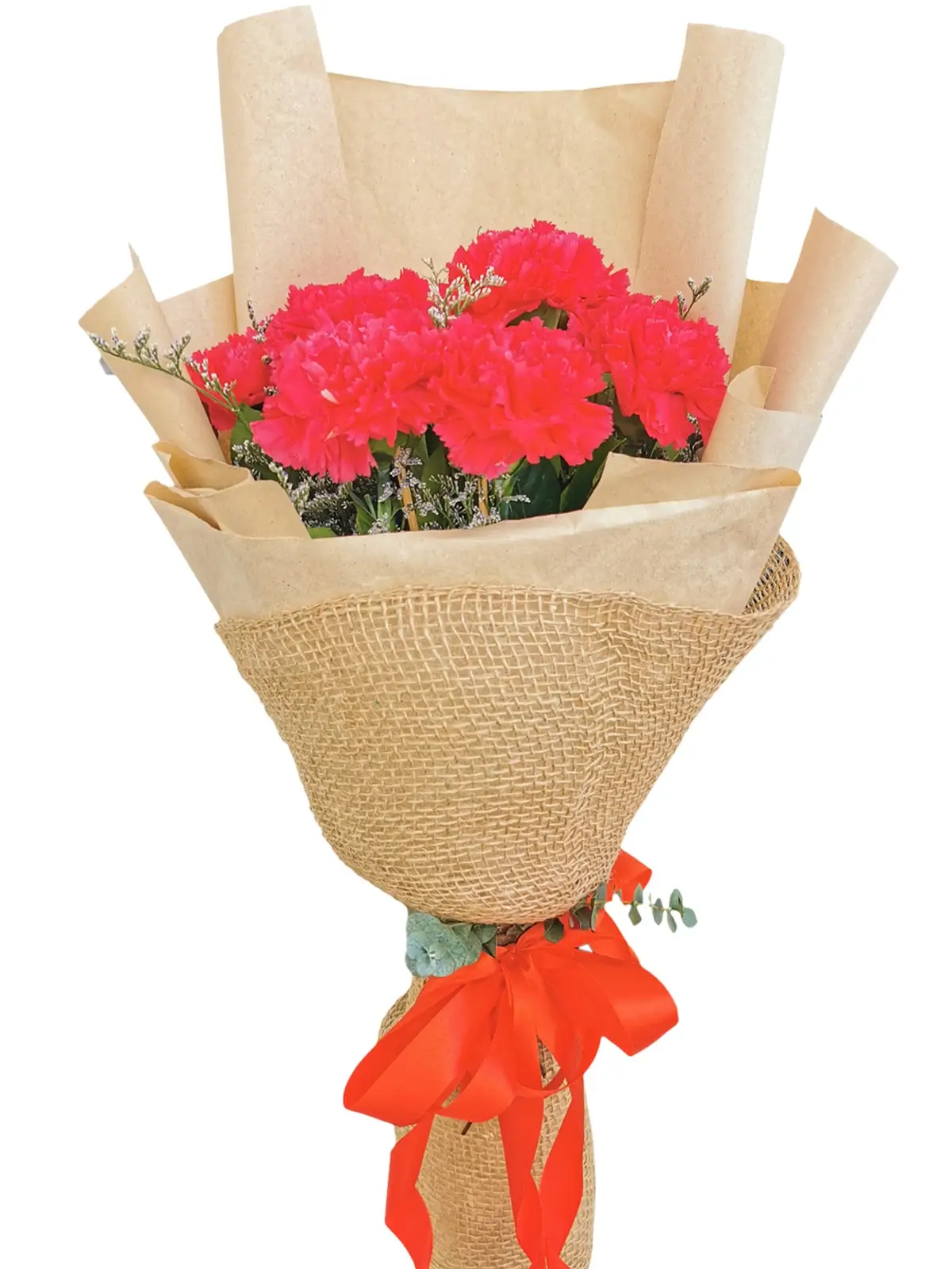 Carnation Fuchsia Pink Kraft Jute