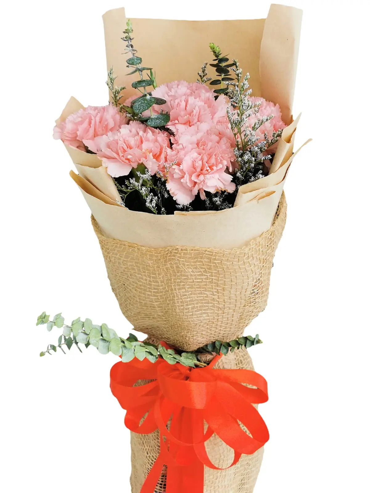 PINK Carnation Kraft Jute