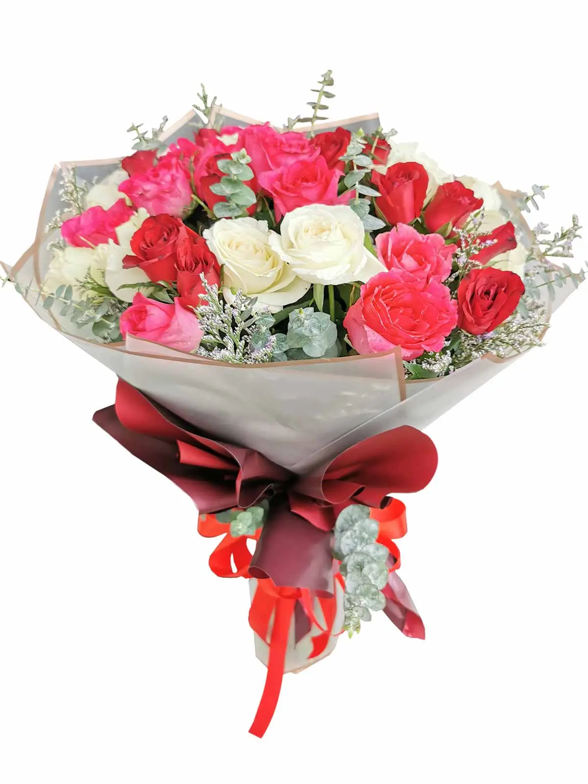 Mix Rose White Maroon 36