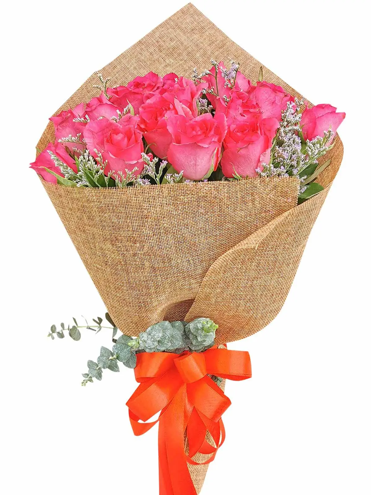 Pink Roses 24 Burlap CH