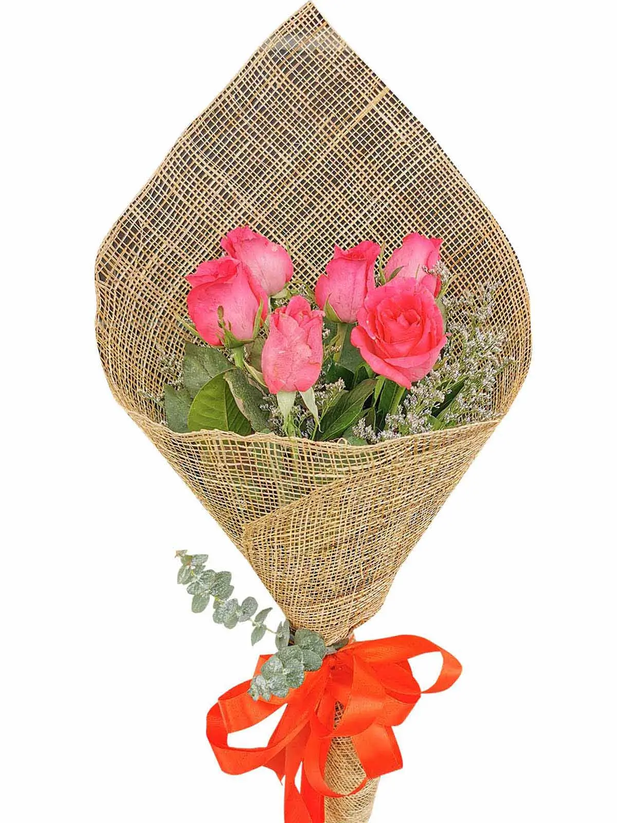 Pink Roses 6 Burlap PH