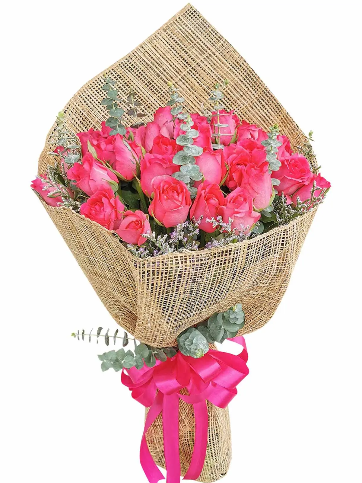 Pink Red Roses 36 Burlap PH