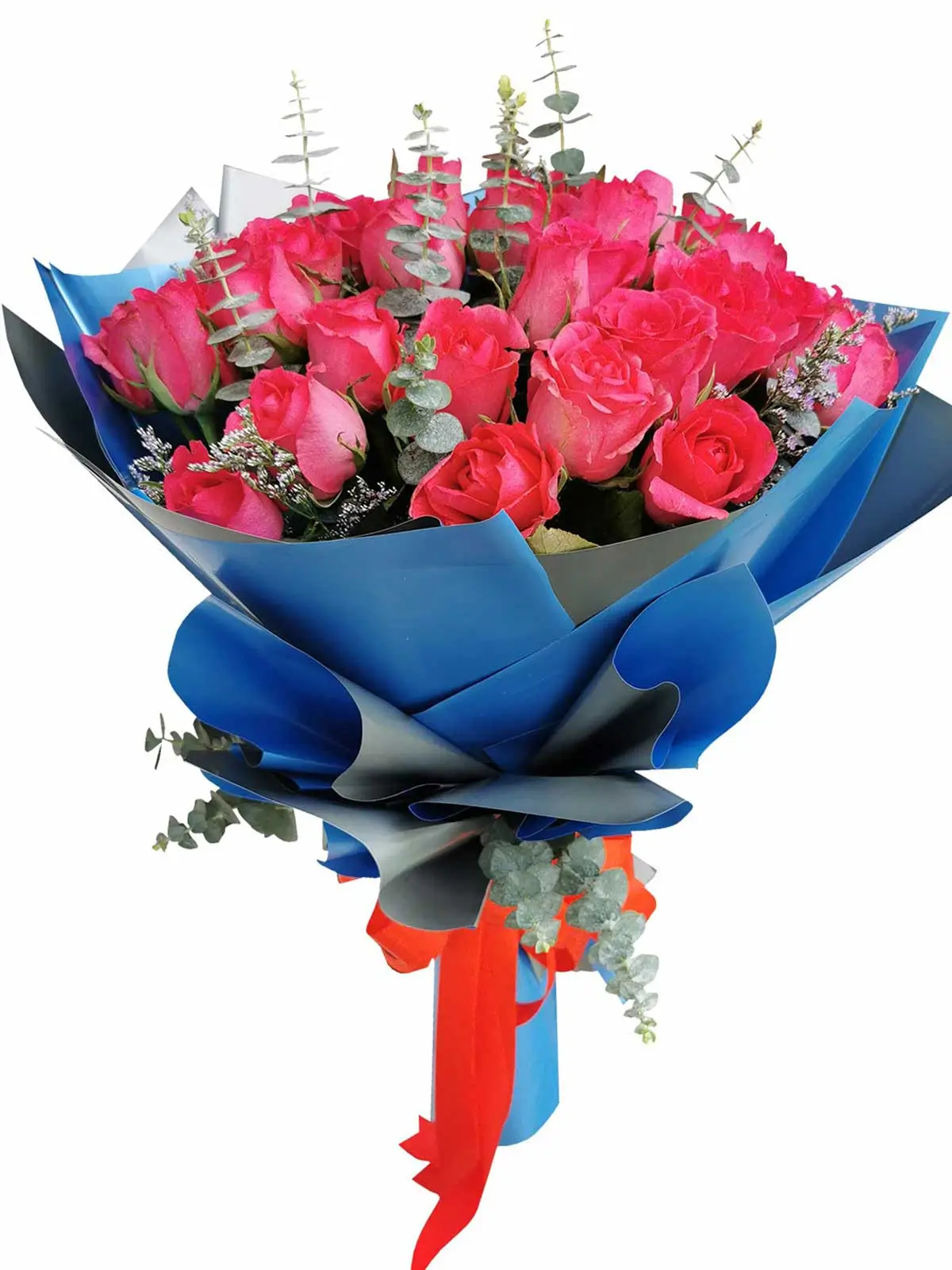 Pink Roses 36 Korean Blue Silver