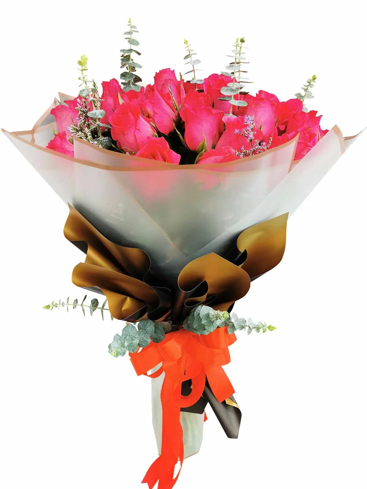 Pink Roses 36 Korean White and Black Gold