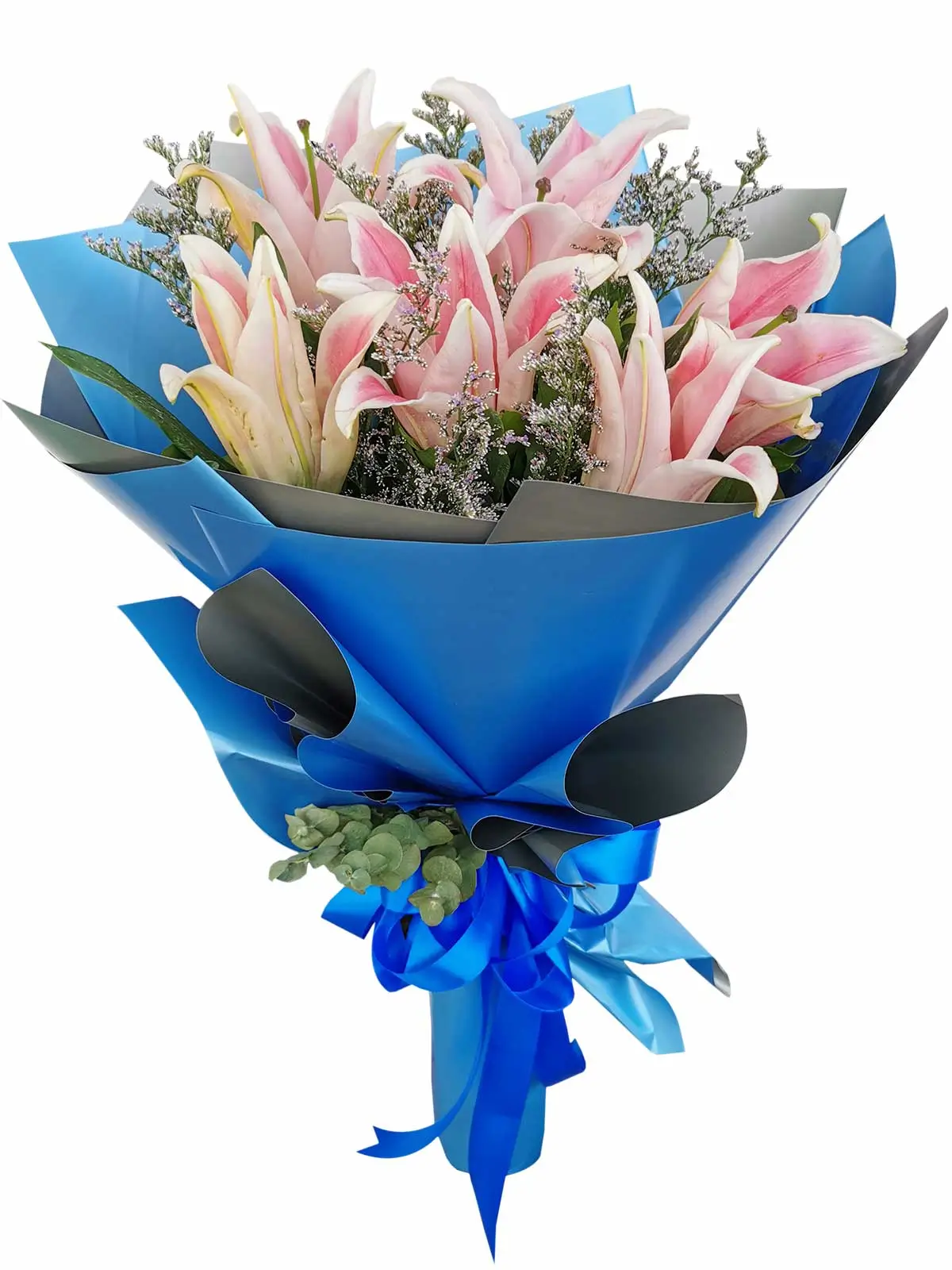 Pink Stargazers 6 Blue Silver