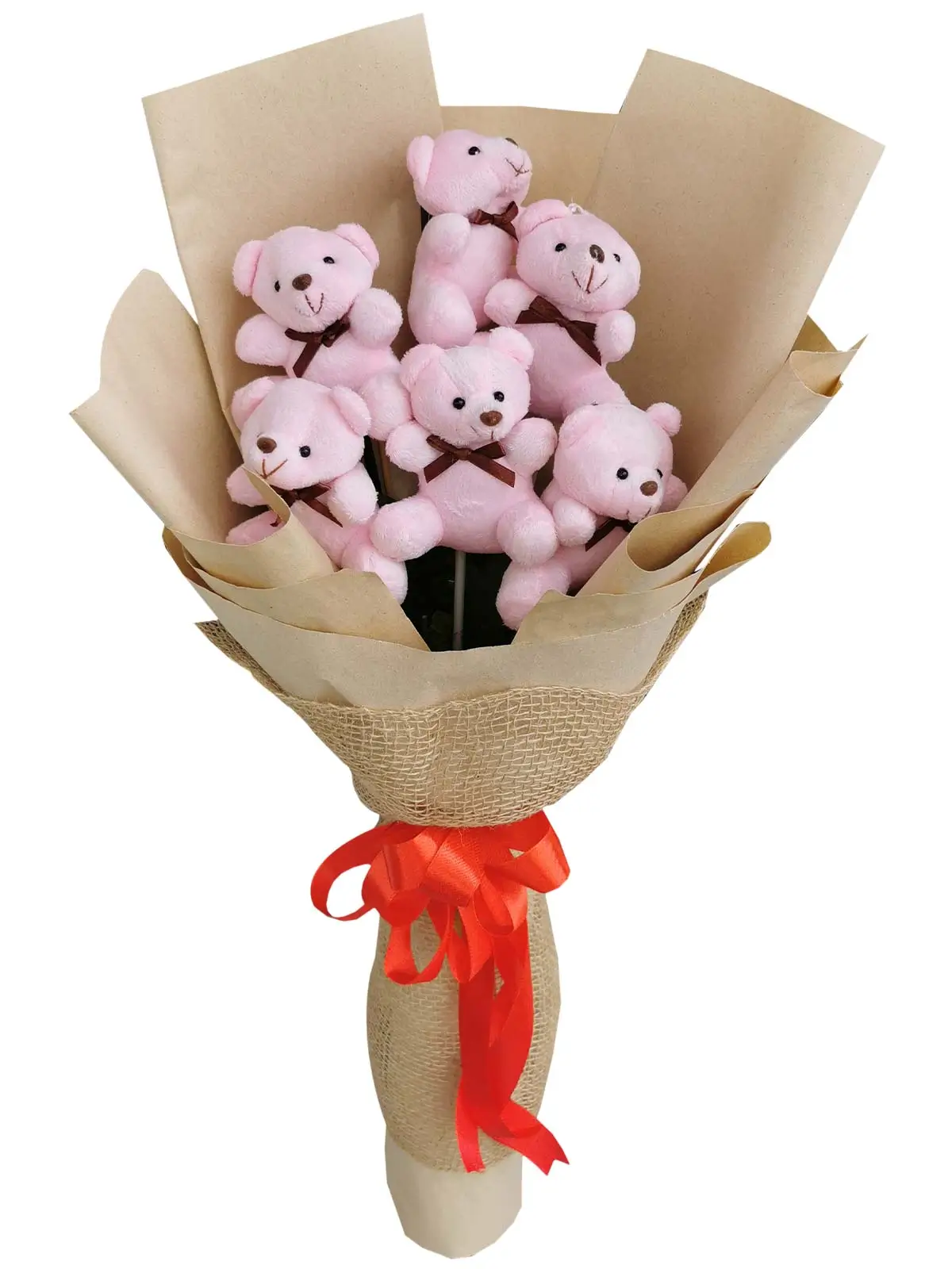 Pink Bears 6 Kraft Jute