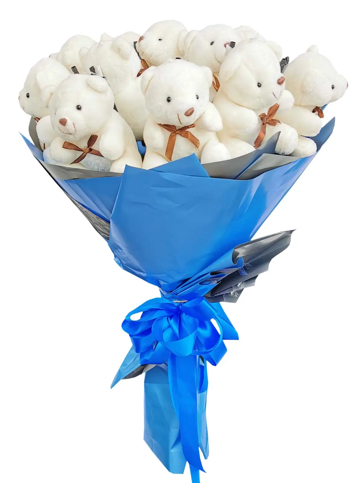 Small White Bears 12 Blue Silver