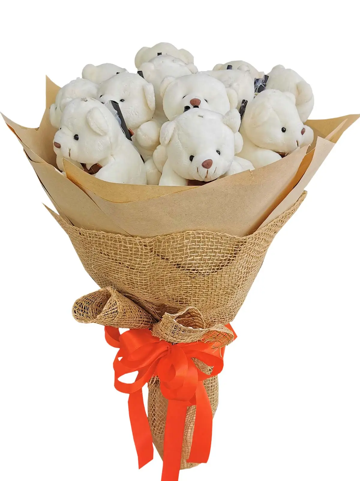 Small White Bears 12 Kraft Jute
