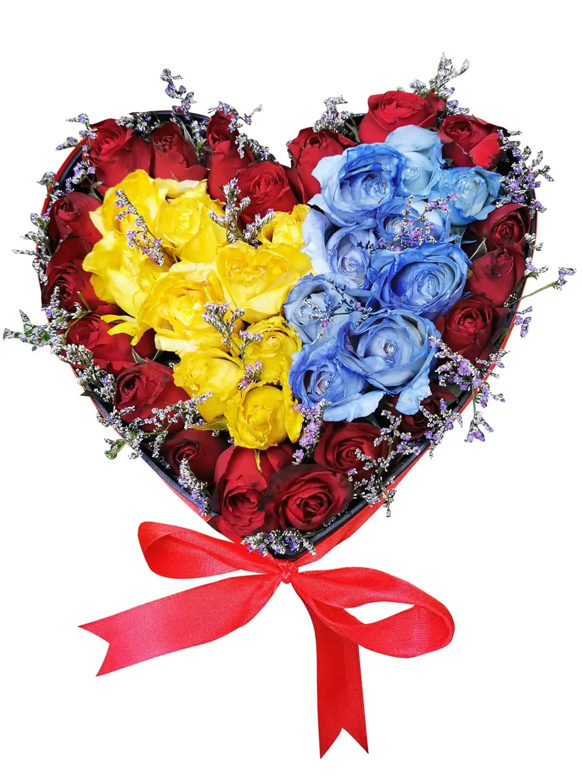 Mixed Roses Heart Love Box