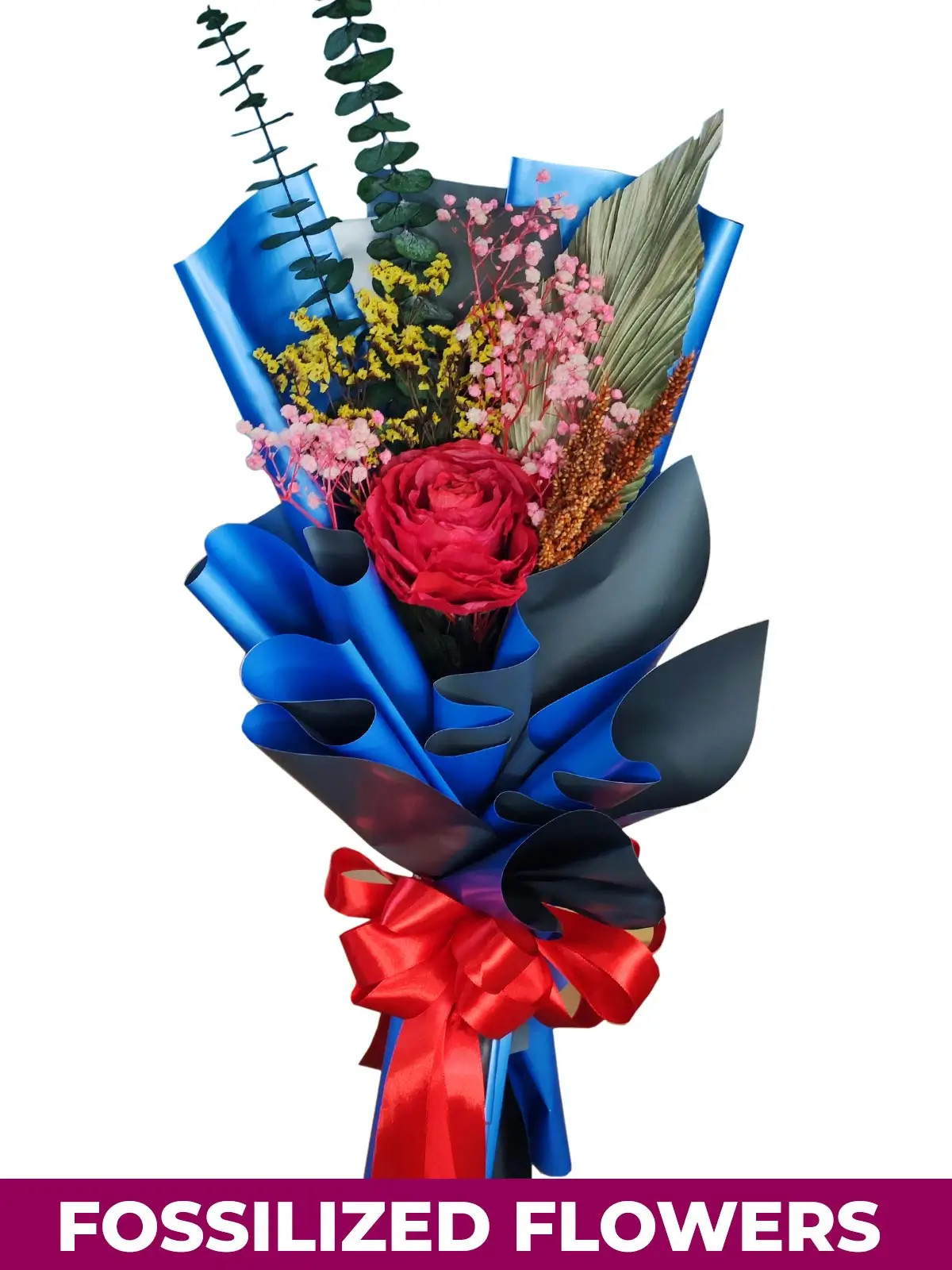 1 Dried Red Rose Blue/Silver Province