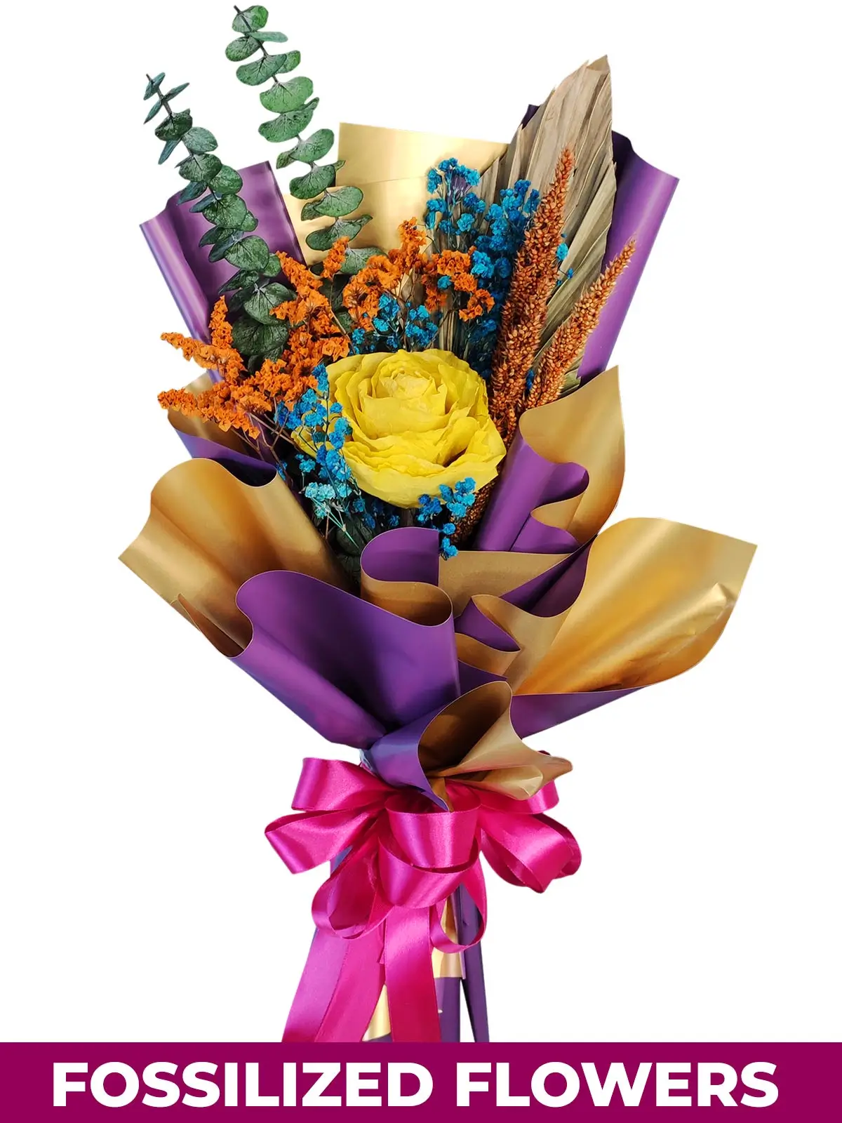 1 Dried Yellow Rose Purple/Gold Province