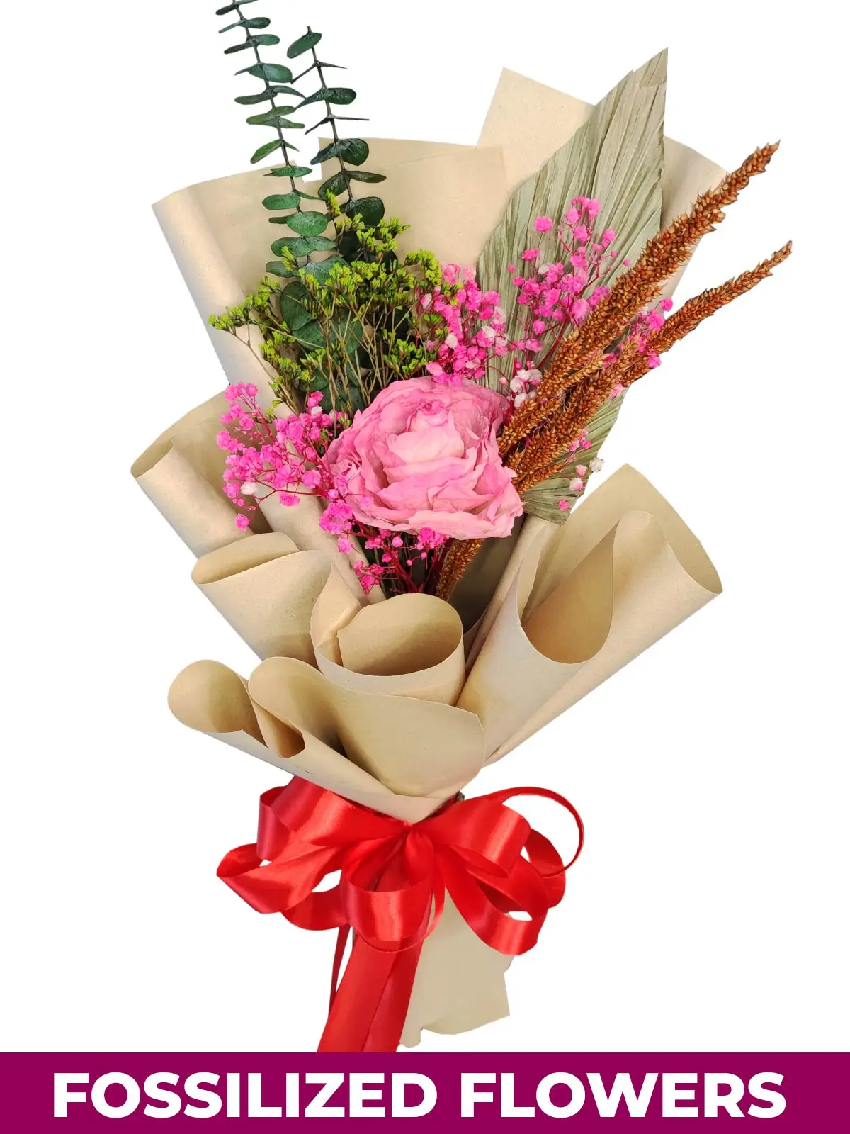 1 Dried Pink Rose Kraft Province