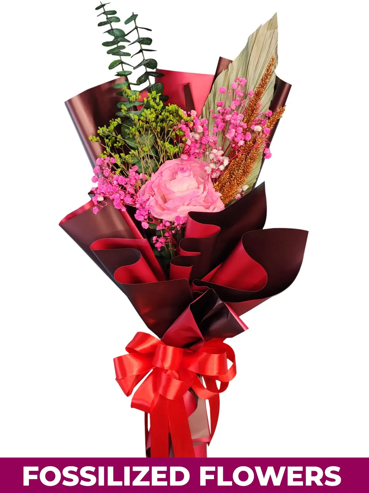 1 Dried Pink Roses Maroon Province