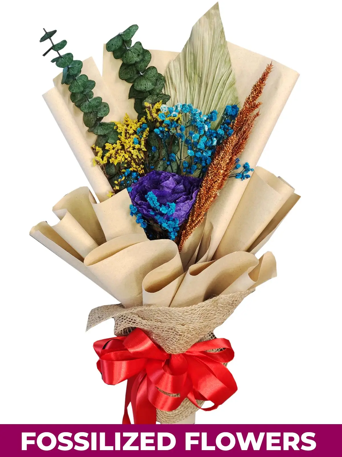 1 Dried Purple Rose Kraft Jute Province