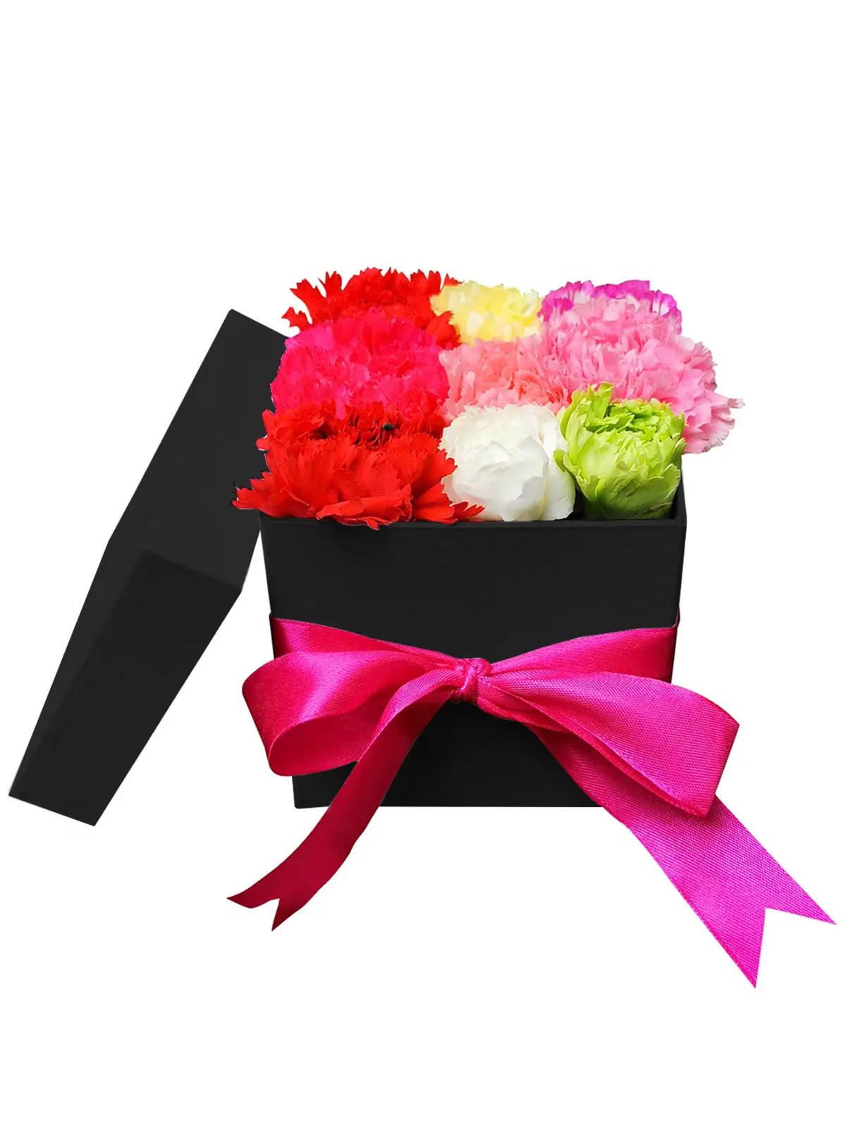 121 Mixed Carnation Love Box 002