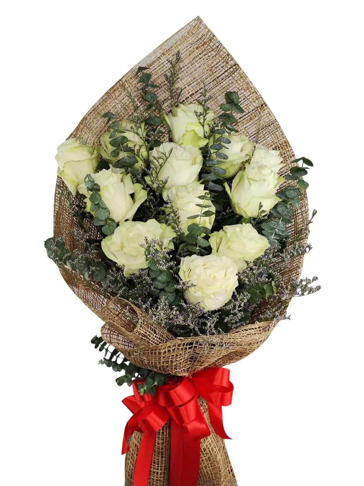 12 white ecua burlap PH