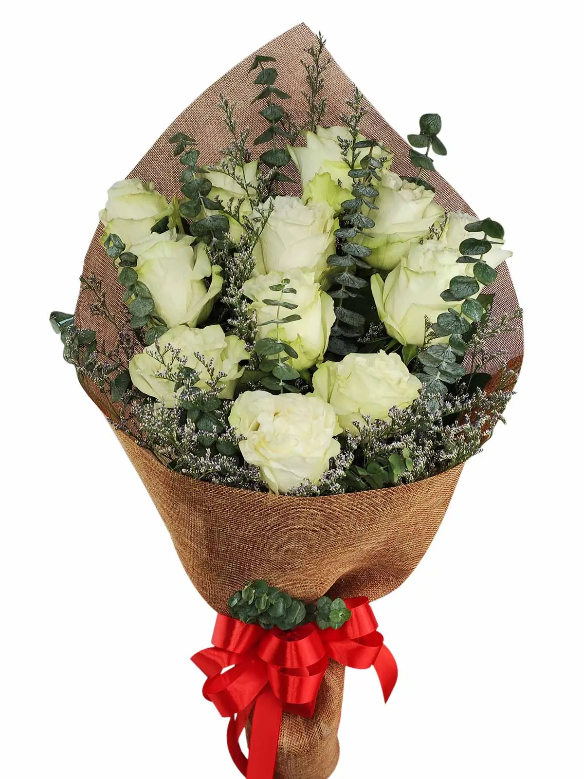 12 white ecua burlap PH