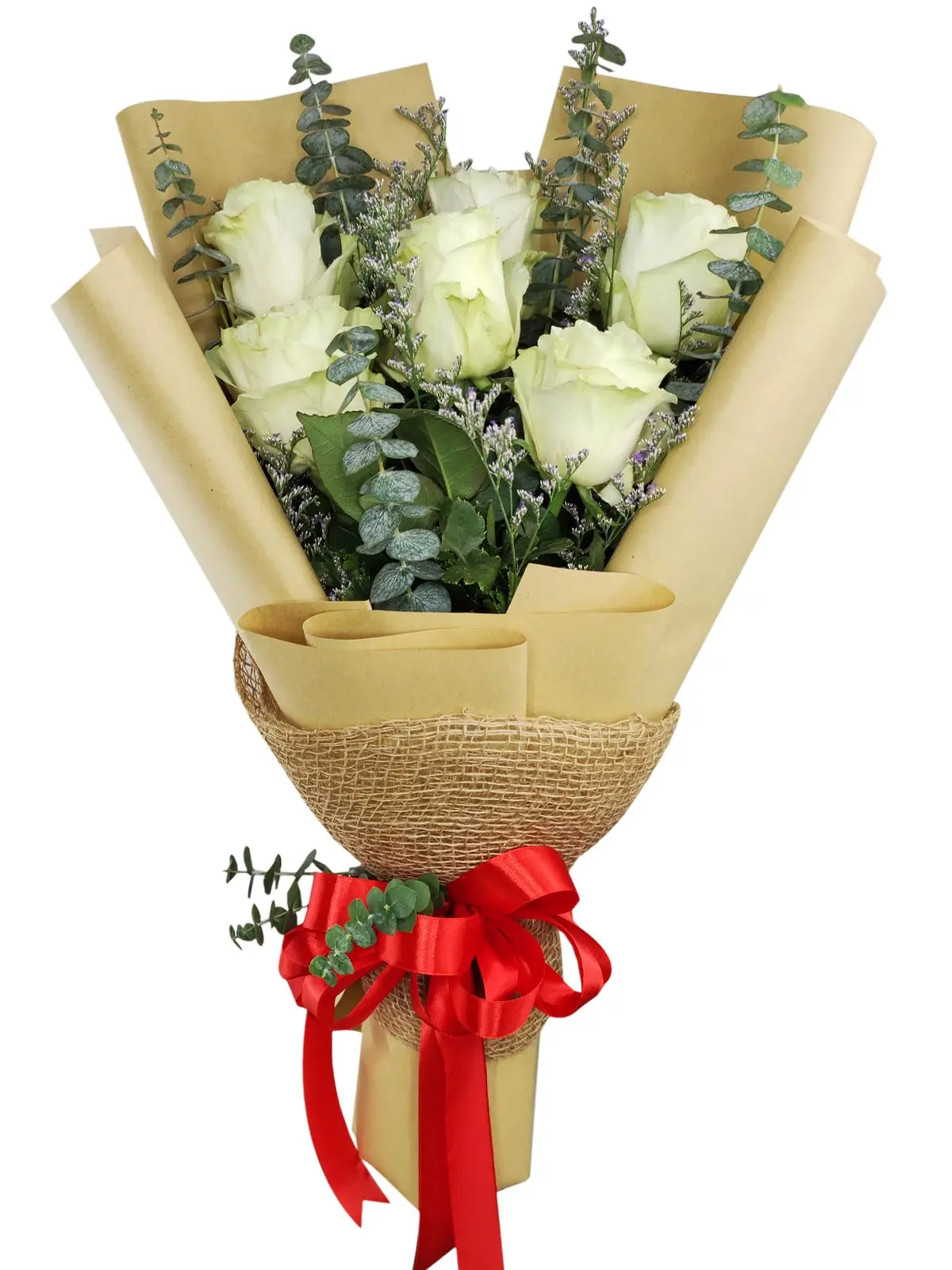 6 white ecua kraft/jute