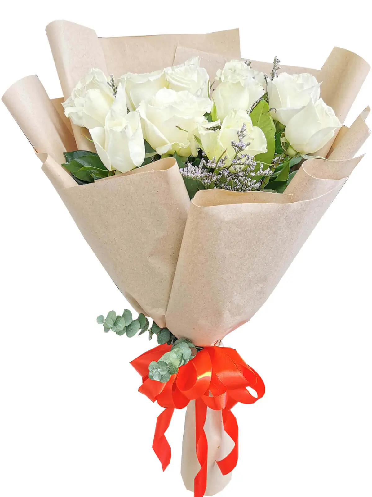 12 pcs white roses