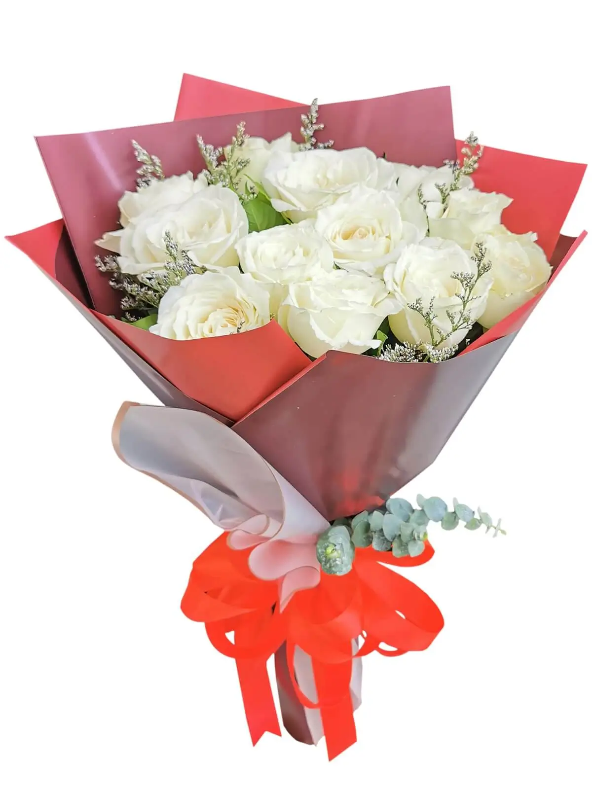 12 pcs white roses
