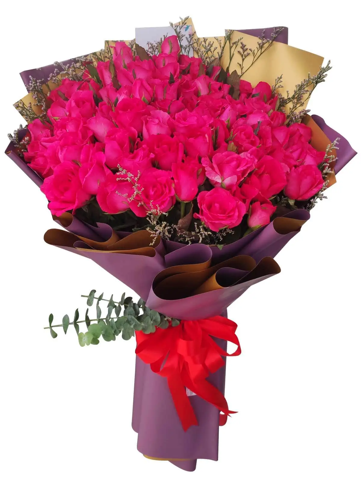 99 pcs pink roses