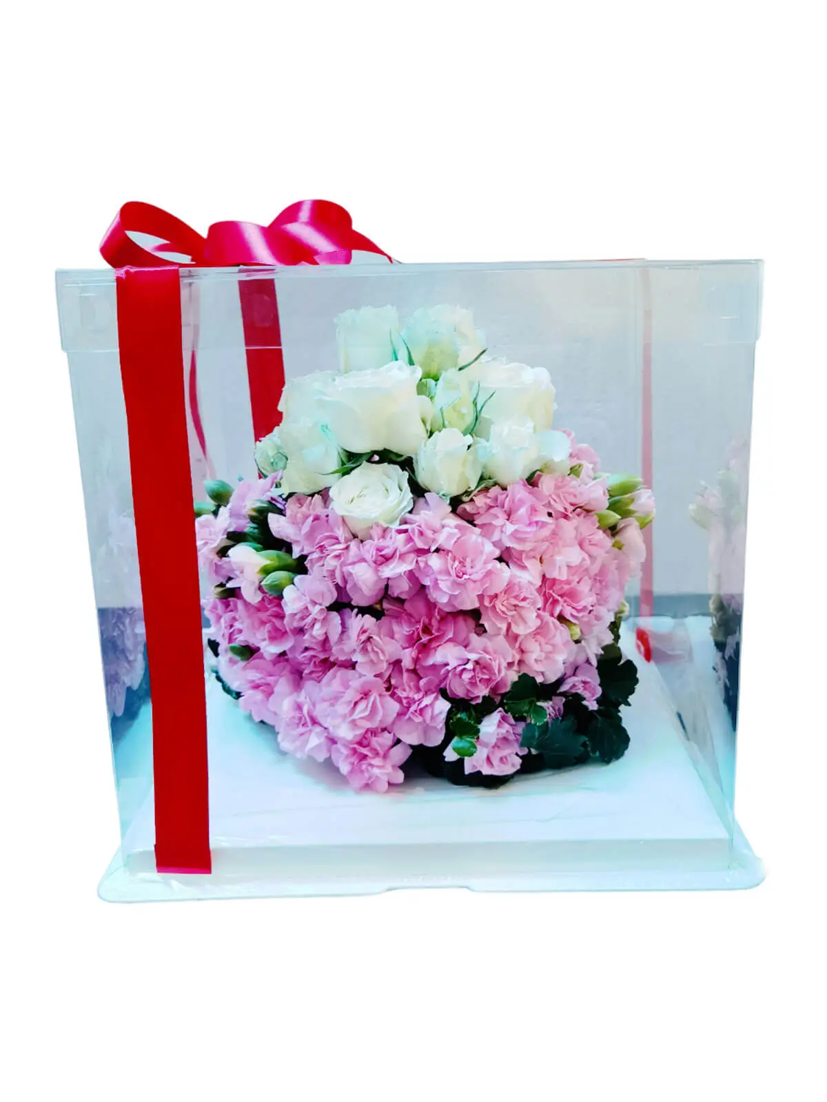 18-24 Stem Red Roses and Pink Carnation Spray