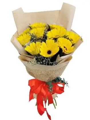 YELLOW Gerbera Kraft Jute