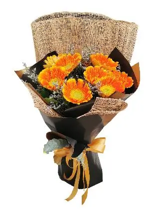 Orange Gerbera BG Burlap