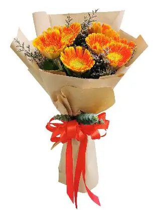 ORANGE Gerbera Kraft Paper