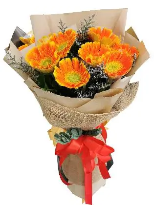 ORANGE Gerbera Kraft Jute