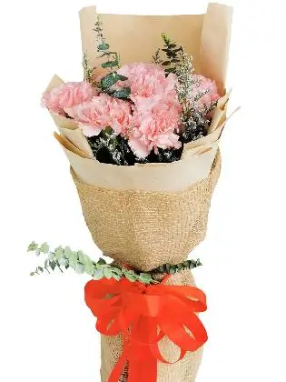 PINK Carnation Kraft Jute
