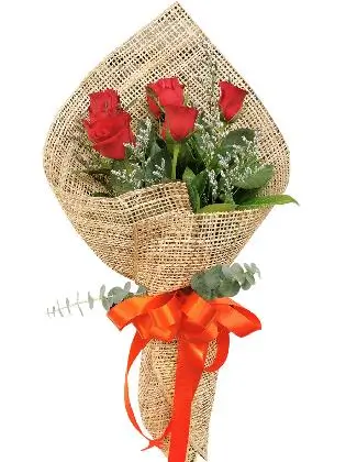RED Rose 6/12 Burlap Ph