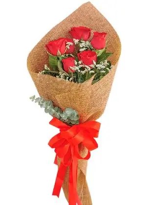 Red Roses 6 Burlap CH