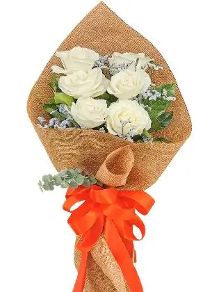 White Rose 6/12 Burlap ch