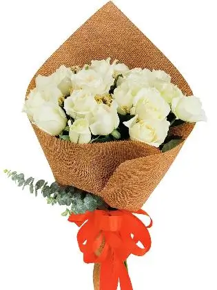 White Rose 24/36 Burlap ch