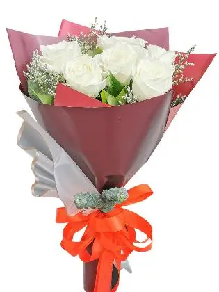 White Rose 6/12 Maroon/White