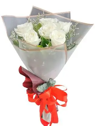 White Rose 6/12 White/ Maroon