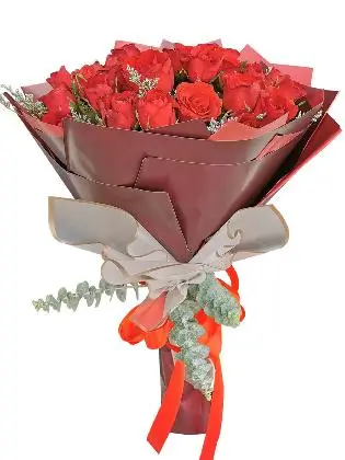 Red Roses 24 Korean White Maroon
