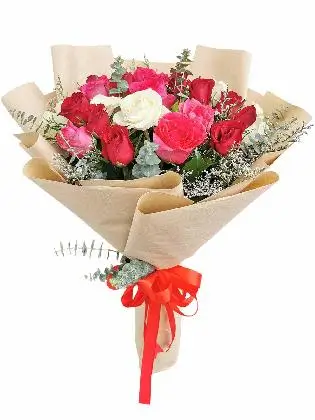 Mix Rose Kraft Only 36 (red ribbon)