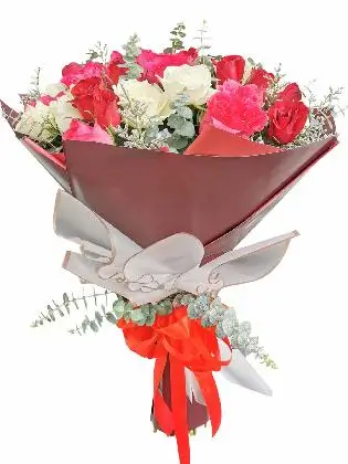 Mix Rose Maroon White 36