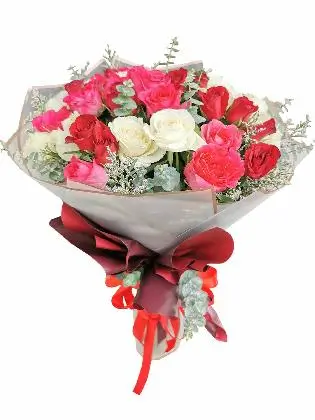 Mix Rose White Maroon 36