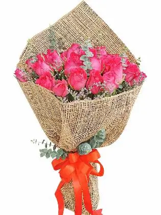 Pink Roses 36 Burlap PH