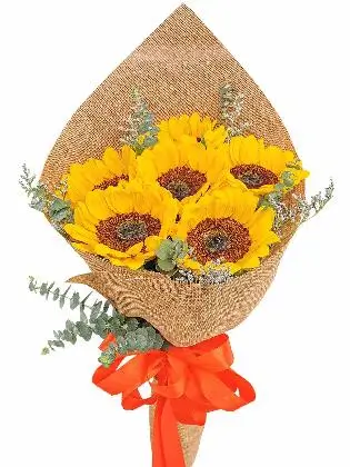 Sunflower Burlap ch 1/3