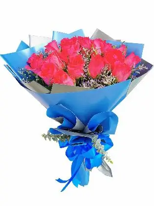 Pink Roses 24 Korean Blue Silver