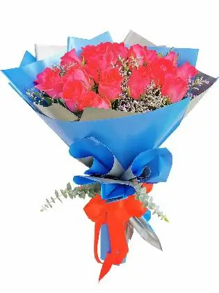 Pink Roses 24 Korean Blue Silver