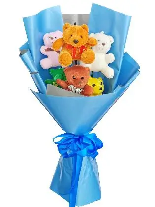 Mixed Bears 6 Blue Silver