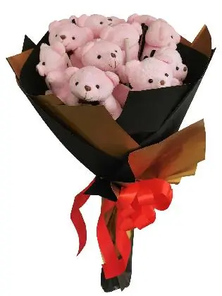 Pink Bears 12 Black Gold