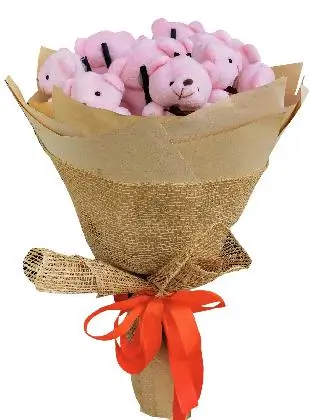 Pink Bears 12 Kraft Jute