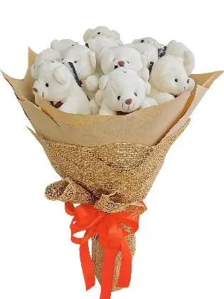Small White Bears 12 Kraft Jute